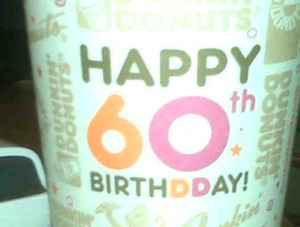Dunkin Donuts cup turning 60