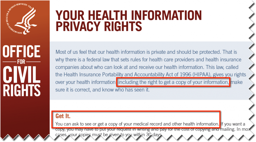 OCR HIPAA flyer excerpt