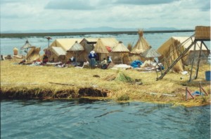 Straw island on Lake Titicaca, from http://www.oocities.org/mr_rev2001/titicaca.htm