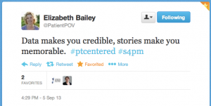 Tweet: Data makes you credible, stories make you memorable