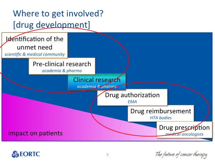 Timeline graphic - what stage to involve patients?