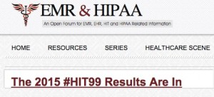 Click to visit "#HIT99" results post on EMR & HIPAA blog