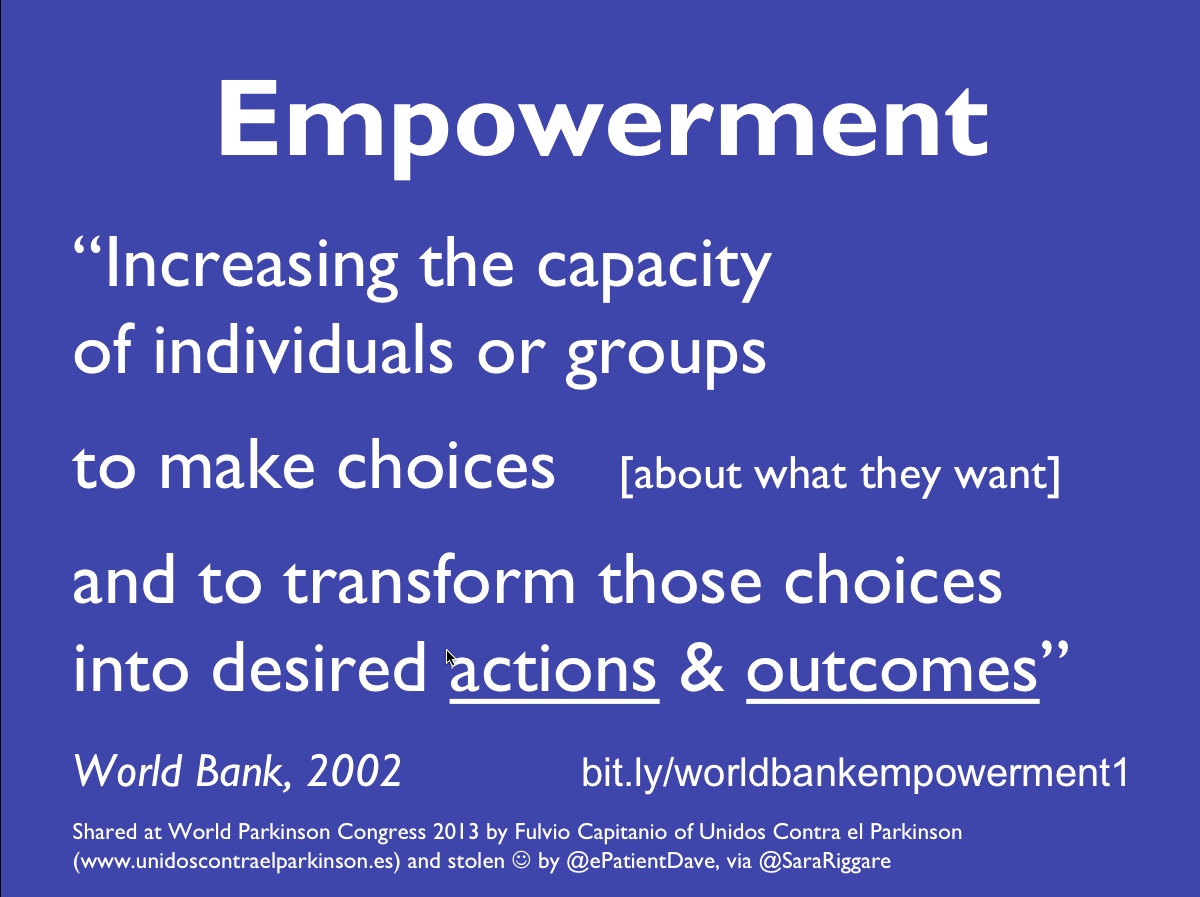 it's time to adopt a good working definition of empowerment. | e